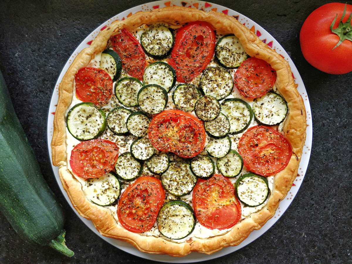 Tarte aux tomates, courgettes et ricotta