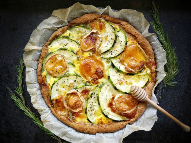 Tarte courgette et chèvre au miel